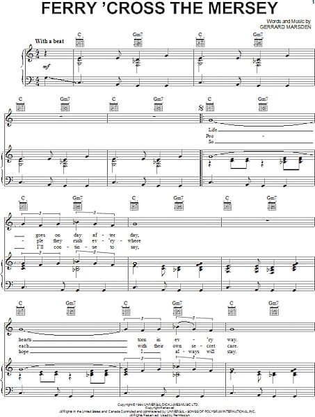 open zoom image for Ferry 'Cross The Mersey - Piano/Vocal/Guitar, New, Main