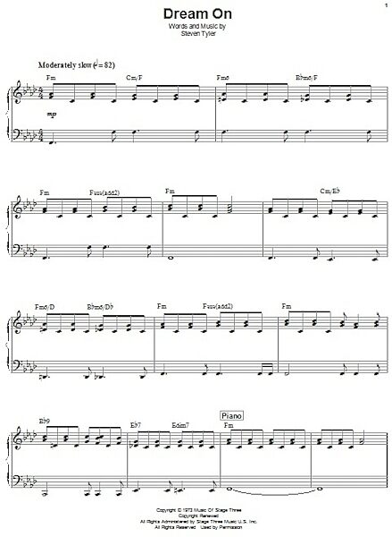 open zoom image for Dream On - Piano Vocal, New, Main