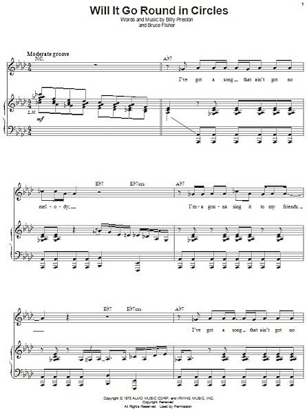 open zoom image for Will It Go Round In Circles - Piano Vocal, New, Main