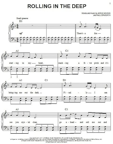 open zoom image for Rolling In The Deep - Easy Piano, New, Main