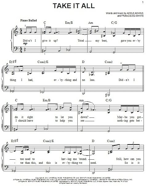 open zoom image for Take It All - Easy Piano, New, Main