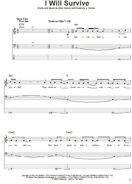 open zoom image for I Will Survive - Bass Tab, New, Main