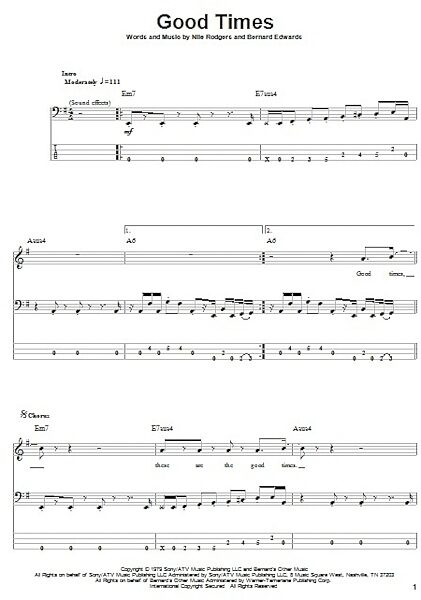 open zoom image for Good Times - Bass Tab, New, Main