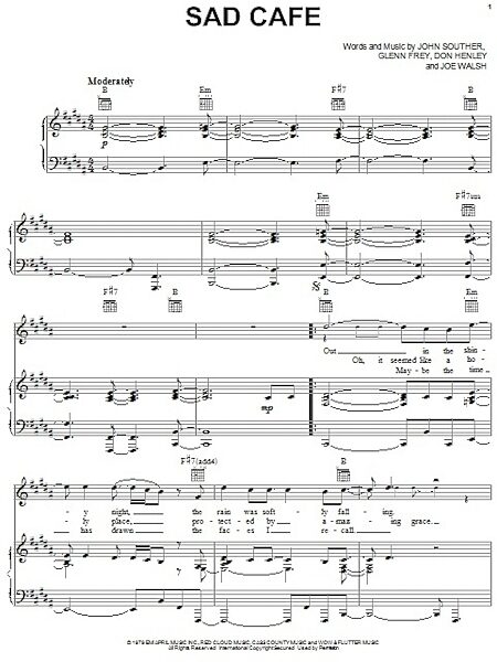 open zoom image for Sad Cafe - Piano/Vocal/Guitar, New, Main