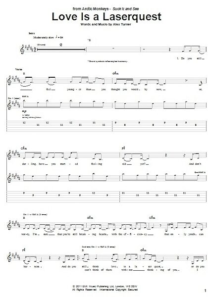 open zoom image for Love Is A Laserquest - Guitar TAB, New, Main