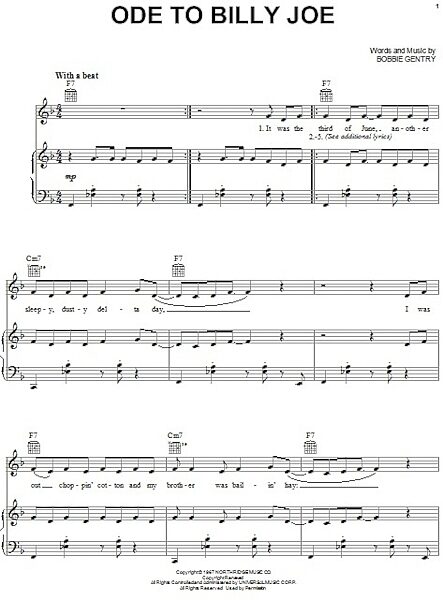 open zoom image for Ode To Billy Joe - Piano/Vocal/Guitar, New, Main