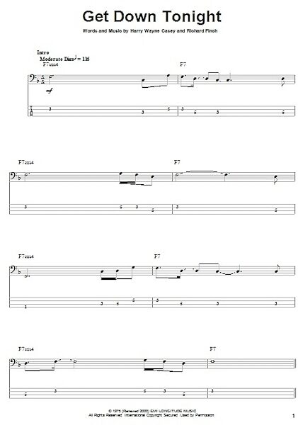 open zoom image for Get Down Tonight - Bass Tab, New, Main