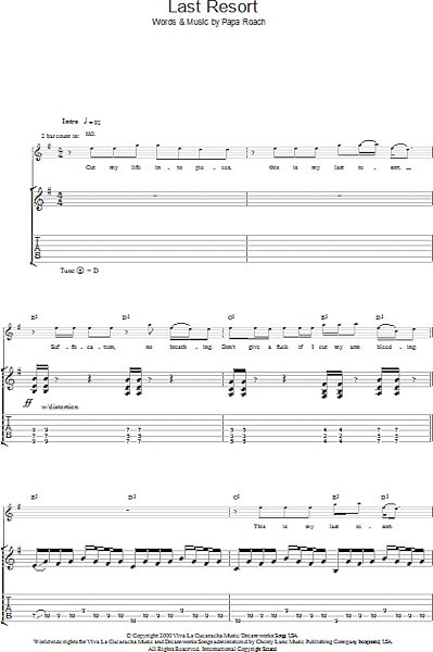 open zoom image for Last Resort - Guitar TAB, New, Main