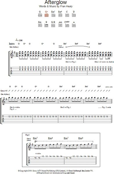 open zoom image for Afterglow - Guitar TAB, New, Main