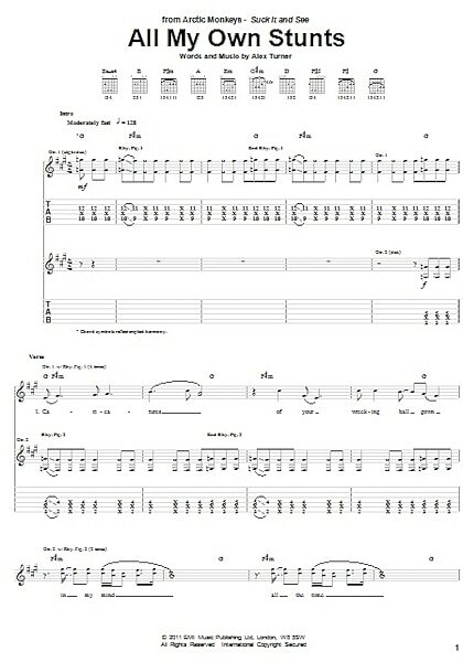 open zoom image for All My Own Stunts - Guitar TAB, New, Main