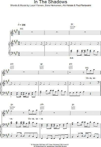 open zoom image for In The Shadows - Piano/Vocal/Guitar, New, Main