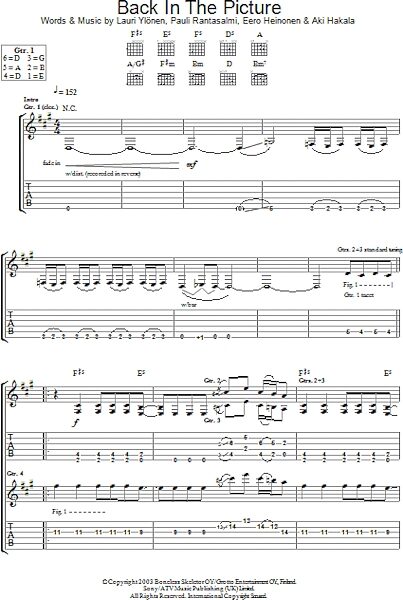 open zoom image for Back In The Picture - Guitar TAB, New, Main