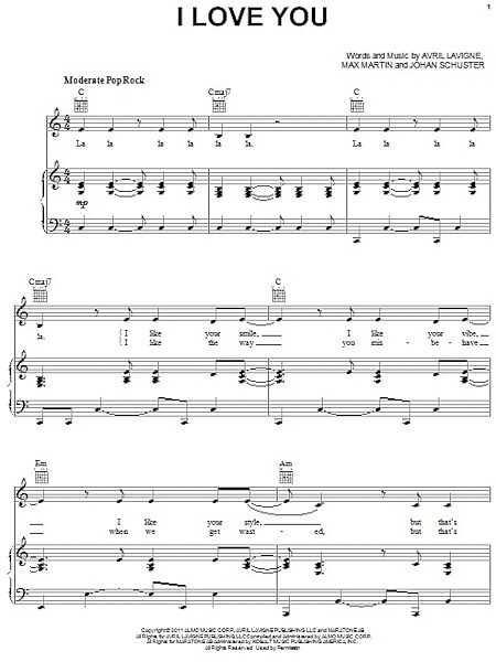 open zoom image for I Love You - Piano/Vocal/Guitar, New, Main