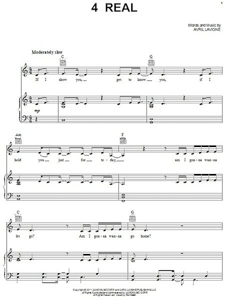 open zoom image for 4 Real - Piano/Vocal/Guitar, New, Main
