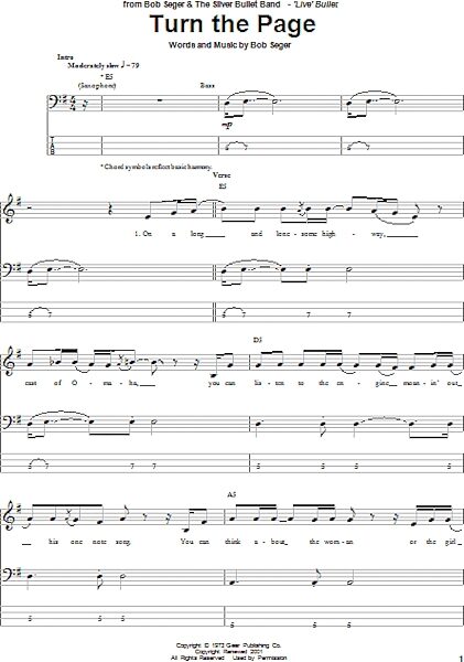open zoom image for Turn The Page - Bass Tab, New, Main