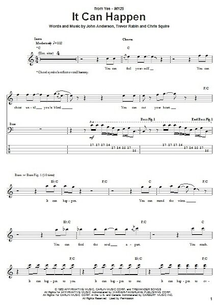 open zoom image for It Can Happen - Bass Tab, New, Main