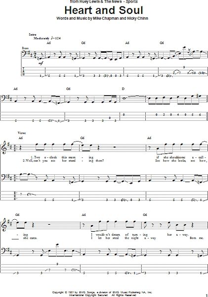 open zoom image for Heart And Soul - Bass Tab, New, Main