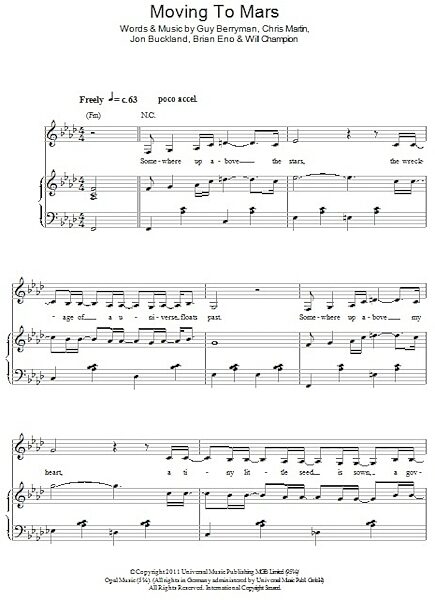 open zoom image for Moving To Mars - Piano/Vocal/Guitar, New, Main