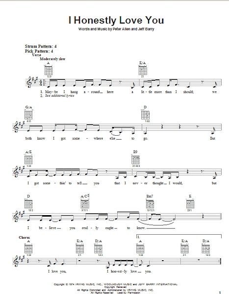 open zoom image for I Honestly Love You - Easy Guitar, New, Main