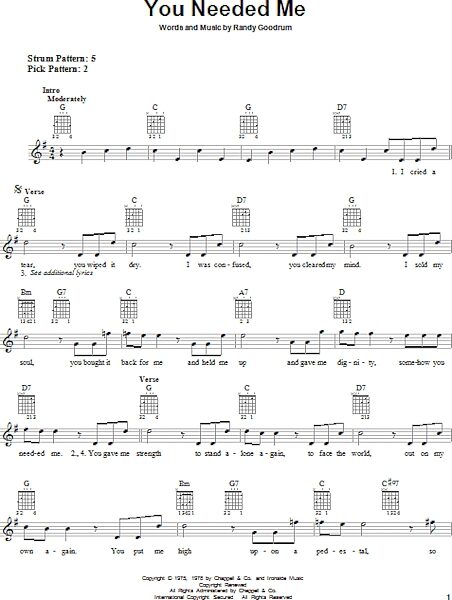 open zoom image for You Needed Me - Easy Guitar, New, Main