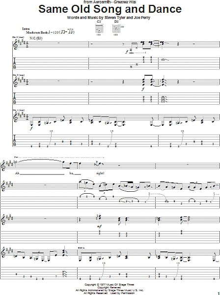 open zoom image for Same Old Song And Dance - Guitar TAB, New, Main