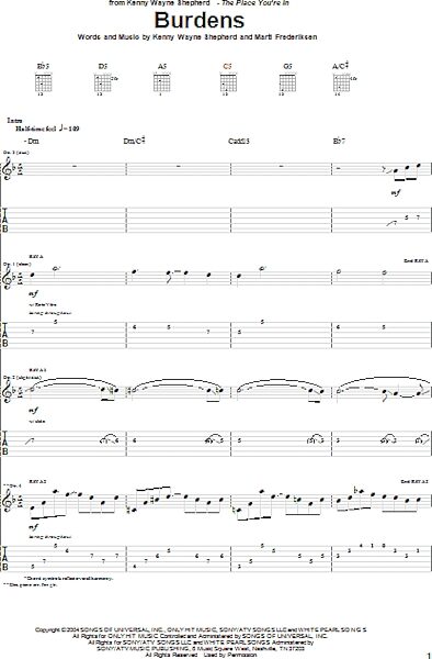 open zoom image for Burdens - Guitar TAB, New, Main