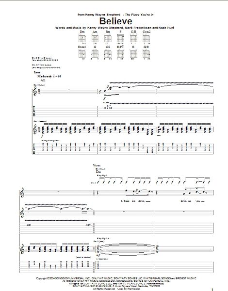 open zoom image for Believe - Guitar TAB, New, Main