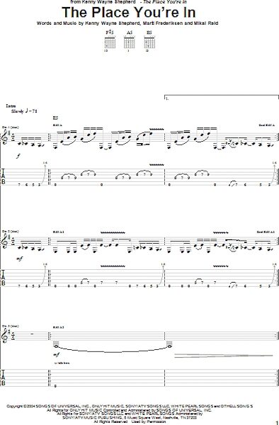 open zoom image for The Place You're In - Guitar TAB, New, Main