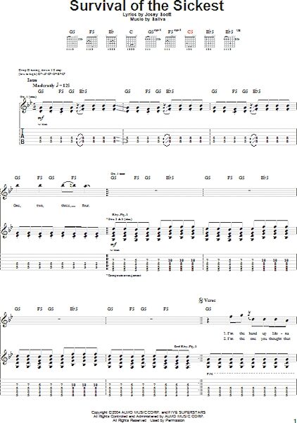 open zoom image for Survival Of The Sickest - Guitar TAB, New, Main