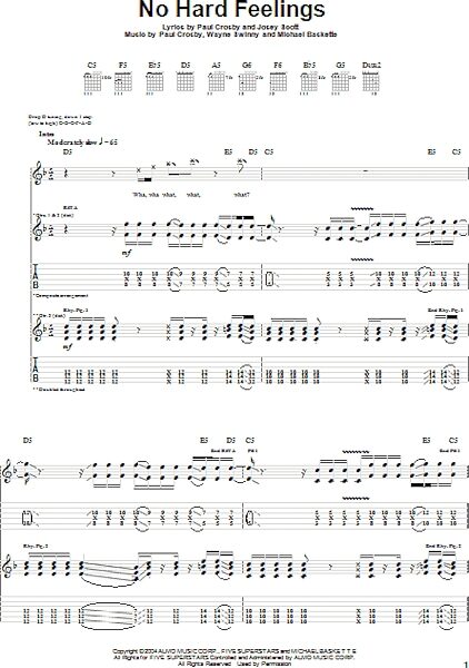 open zoom image for No Hard Feelings - Guitar TAB, New, Main