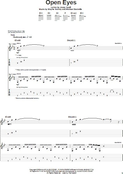 open zoom image for Open Eyes - Guitar TAB, New, Main