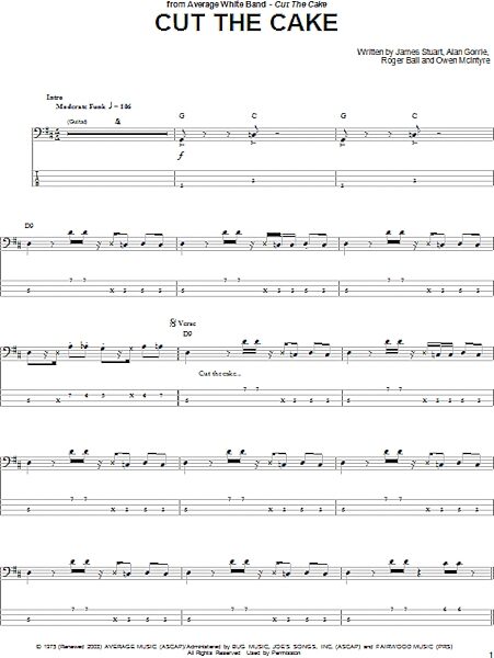 open zoom image for Cut The Cake - Bass Tab, New, Main