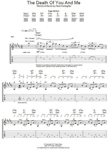 open zoom image for The Death Of You And Me - Guitar TAB, New, Main