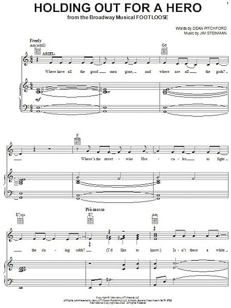 open zoom image for Holding Out For A Hero - Piano/Vocal/Guitar, New, Main