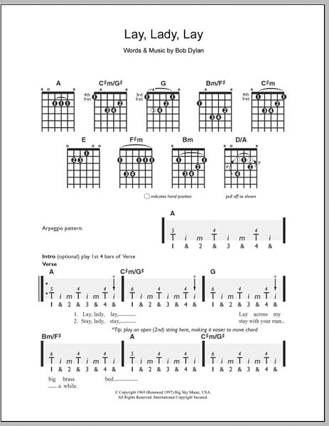 open zoom image for Lay Lady Lay - Easy Guitar, New, Main
