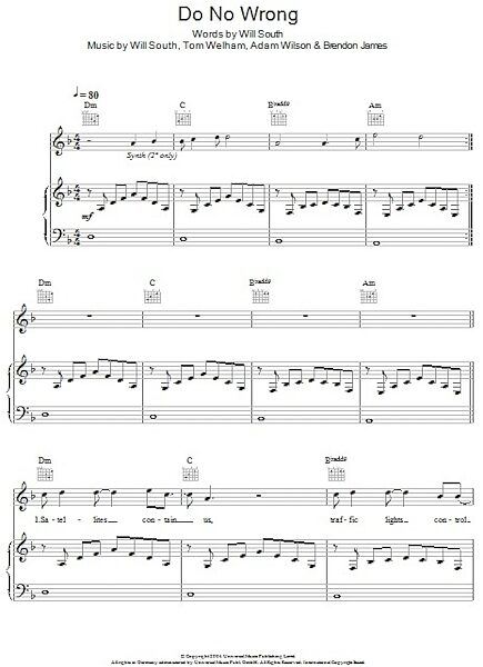 open zoom image for Do No Wrong - Piano/Vocal/Guitar, New, Main