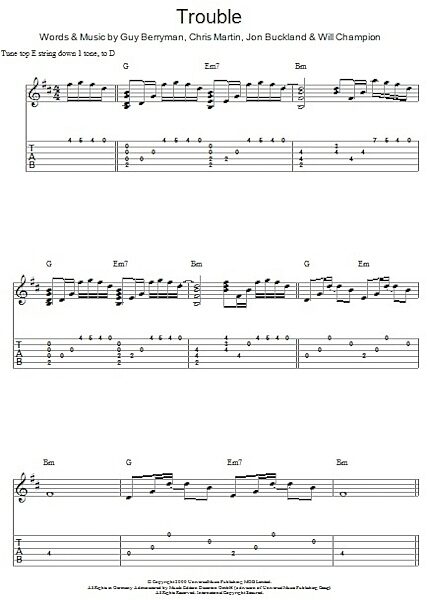 open zoom image for Trouble - Guitar TAB, New, Main