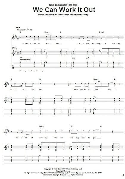 open zoom image for We Can Work It Out - Guitar TAB, New, Main