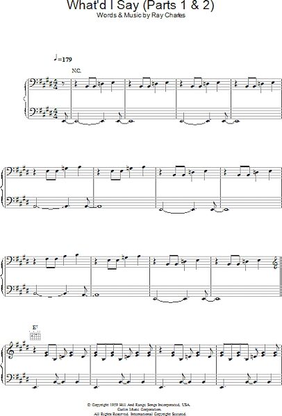 open zoom image for What'd I Say - Piano/Vocal/Guitar, New, Main
