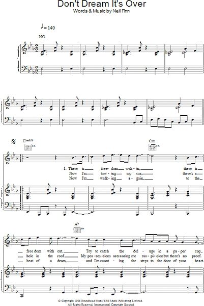 open zoom image for Don't Dream It's Over - Piano/Vocal/Guitar, New, Main