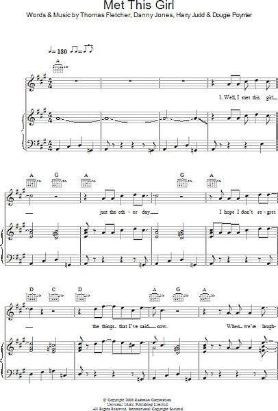 open zoom image for Met This Girl - Piano/Vocal/Guitar, New, Main