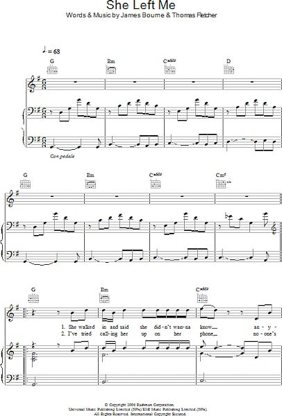 open zoom image for She Left Me - Piano/Vocal/Guitar, New, Main