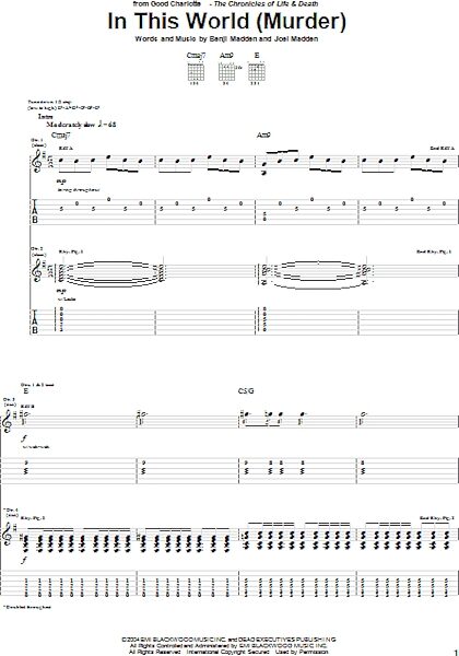 open zoom image for In This World (Murder) - Guitar TAB, New, Main