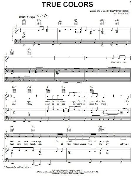 open zoom image for True Colors - Piano/Vocal/Guitar, New, Main