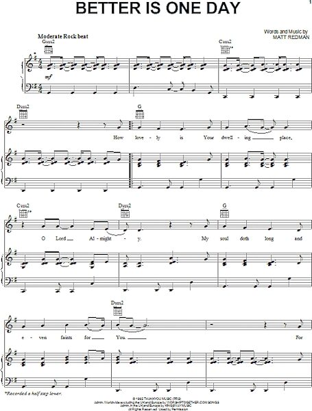 open zoom image for Better Is One Day - Piano/Vocal/Guitar, New, Main
