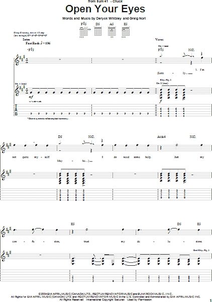 open zoom image for Open Your Eyes - Guitar TAB, New, Main