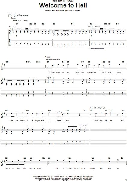 open zoom image for Welcome To Hell - Guitar TAB, New, Main