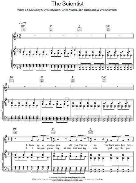 open zoom image for The Scientist - Piano/Vocal/Guitar, New, Main