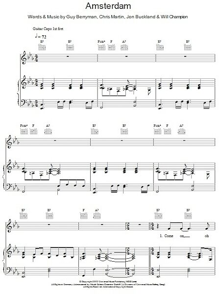 open zoom image for Amsterdam - Piano/Vocal/Guitar, New, Main