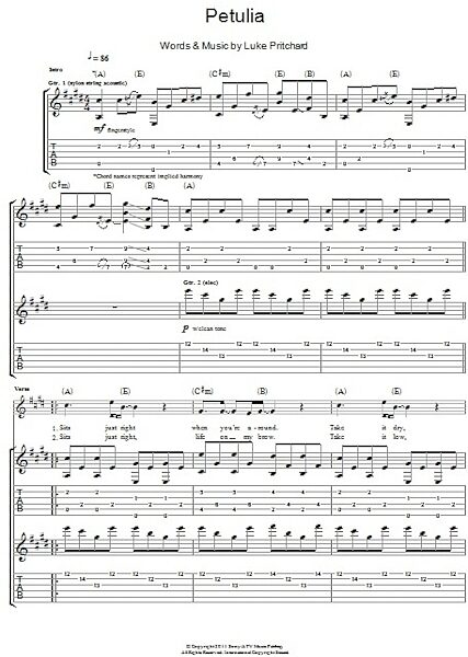 open zoom image for Petulia - Guitar TAB, New, Main